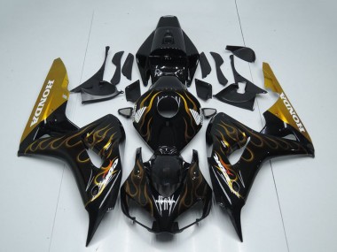 Buy 2006-2007 Glossy Black Gold Flame Honda CBR1000RR Motorcycle Fairing UK