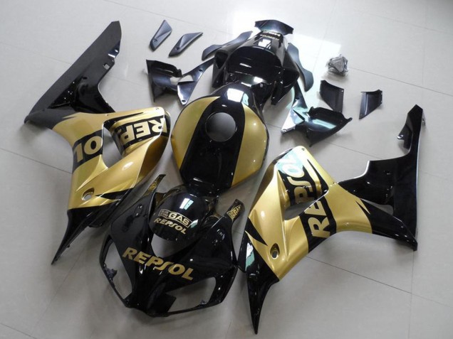 2006-2007 Glossy Black Gold Repsol Honda CBR1000RR Motorcycle Fairings UK