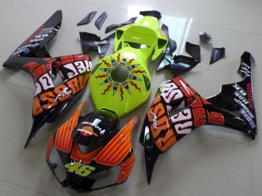 Buy 2006-2007 Green Orange Glossy Black Rossi 46 Honda CBR1000RR Motorcycle Fairing UK