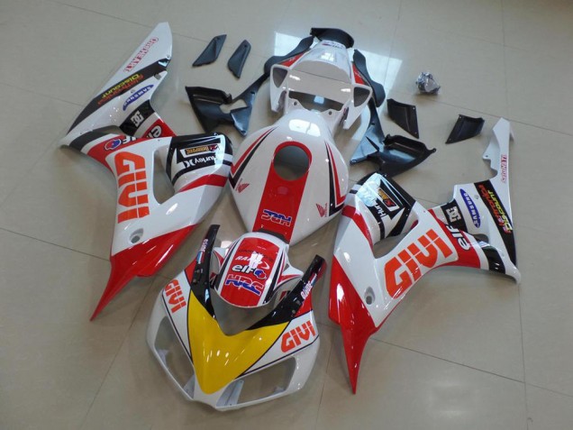 2006-2007 White Red Yellow Glossy Black Givi HRC Honda CBR1000RR Motorcycle Fairings UK