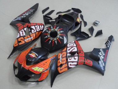 Buy 2006-2007 Matte Black Orange Rossi 46 Honda CBR1000RR Motorcycle Fairings UK