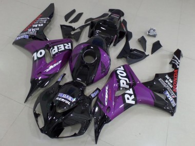 Buy 2006-2007 Glossy Black Purple Repsol Honda CBR1000RR Motorcycle Fairings UK