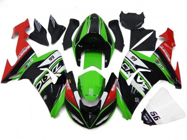 2006-2007 Green White Red Black 66 Kawasaki ZX10R Motorcycle Fairings UK