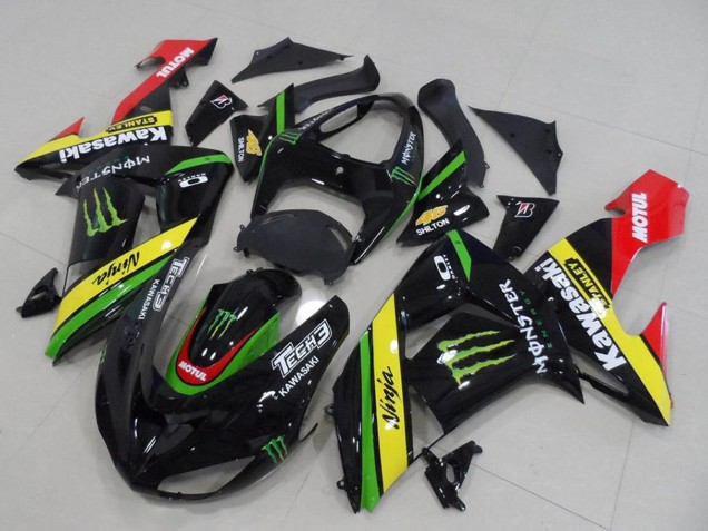 2006-2007 Glossy Black Red Yellow Green Monster Kawasaki ZX10R Motorcycle Fairings UK