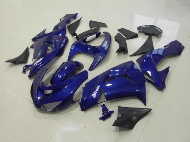 2006-2007 Dark Blue Kawasaki ZX10R Motorcycle Fairing Kits UK