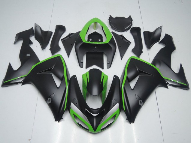 2006-2007 Green Matte Black Kawasaki ZX10R Motorcycle Fairing UK