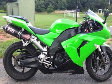 Buy 2006-2007 Green Matte Black Kawasaki ZX10R Motorcycle Fairing Kits UK