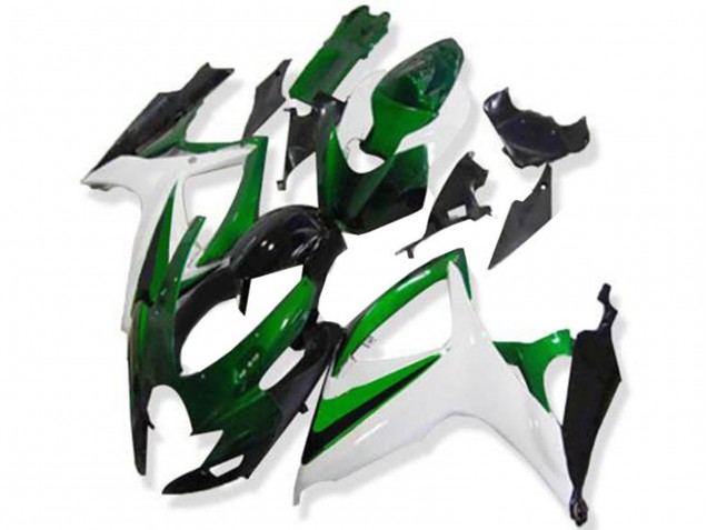 2006-2007 White Green Glossy Black Suzuki GSXR 600/750 Motorcycle Fairings UK