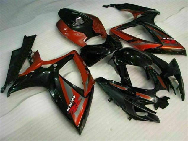 2006-2007 Glossy Black Red Suzuki GSXR 600/750 Motorcycle Fairings UK