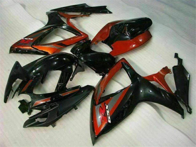 2006-2007 Glossy Black Red Suzuki GSXR 600/750 Motorcycle Fairings UK