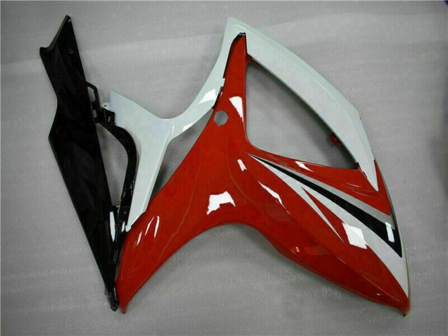 2006-2007 White Red Glossy Black Stripe Suzuki GSXR 600/750 Motorcycle Fairings UK