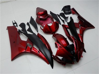 Buy 2006-2007 Red Matte Black Yamaha YZF R6 Motorcycle Fairing Kits UK