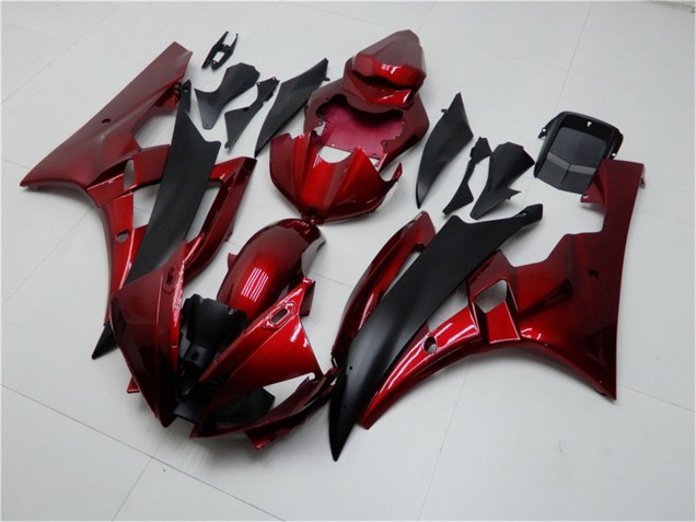2006-2007 Red Matte Black Yamaha YZF R6 Motorcycle Fairing Kits UK