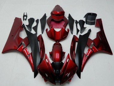 Buy 2006-2007 Red Matte Black Yamaha YZF R6 Motorcycle Fairing Kits UK