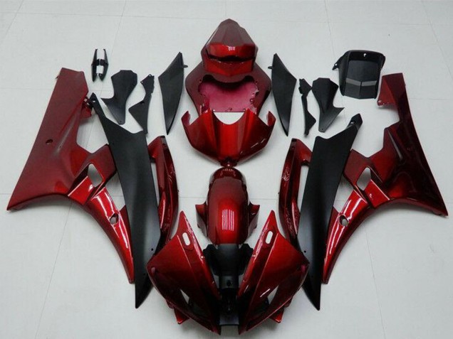 2006-2007 Red Matte Black Yamaha YZF R6 Motorcycle Fairing Kits UK