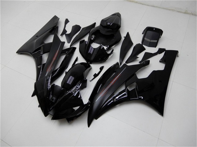 2006-2007 Glossy Black Matte Black Yamaha YZF R6 Motorcycle Fairing Kits UK