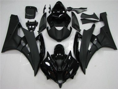 Buy 2006-2007 Glossy Black Matte Black Yamaha YZF R6 Motorcycle Fairing UK