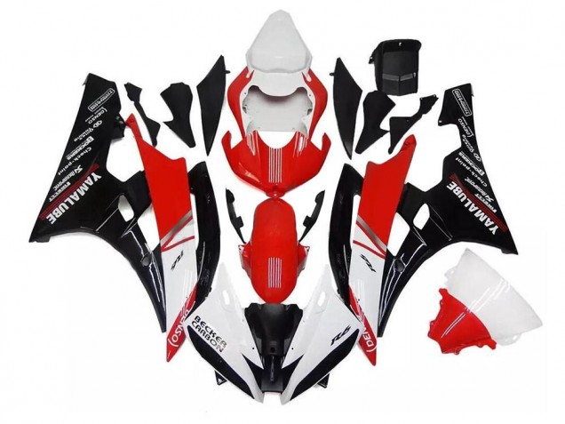 2006-2007 White Red Black Yamaha YZF R6 Motorcycle Fairings UK
