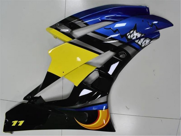 2006-2007 Blue Yellow Glossy Black Shark Yamaha YZF R6 Motorcycle Fairings UK
