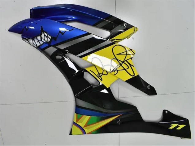 2006-2007 Blue Yellow Glossy Black Shark Yamaha YZF R6 Motorcycle Fairings UK