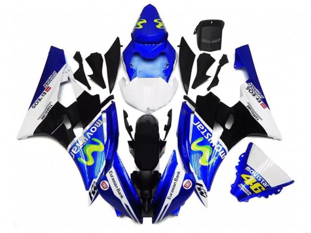 2006-2007 Blue White Black Green MoviStar ENEOS Yamalube 46 Yamaha YZF R6 Motorcycle Fairings UK