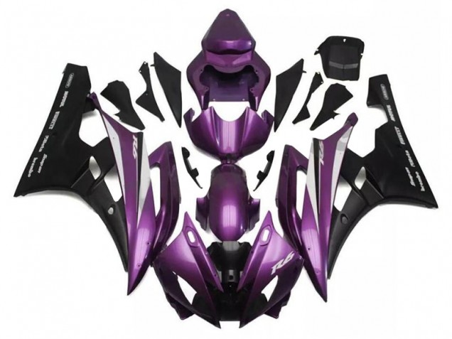 2006-2007 Purple Matte Black Santander Yamaha YZF R6 Motorcycle Fairings UK