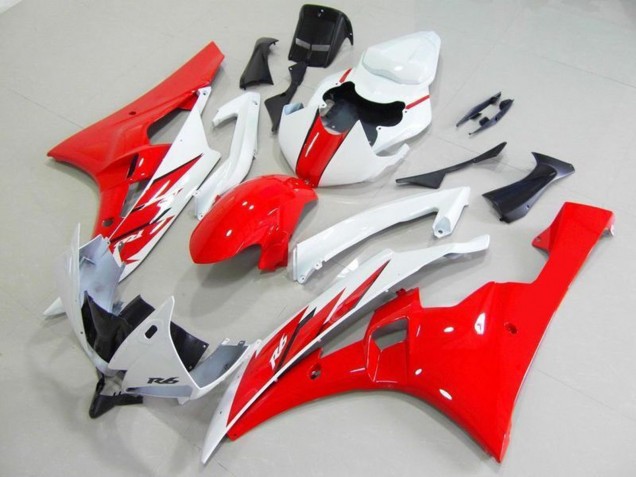 2006-2007 White Red Yamaha YZF R6 Bike Fairings UK