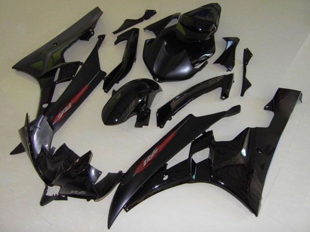 2006-2007 Glossy Black Matte Black Red OEM Style Yamaha YZF R6 Motorcycle Fairings UK
