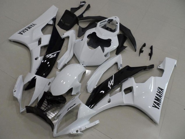 2006-2007 White Glossy Black Yamaha YZF R6 Motorcycle Fairings UK