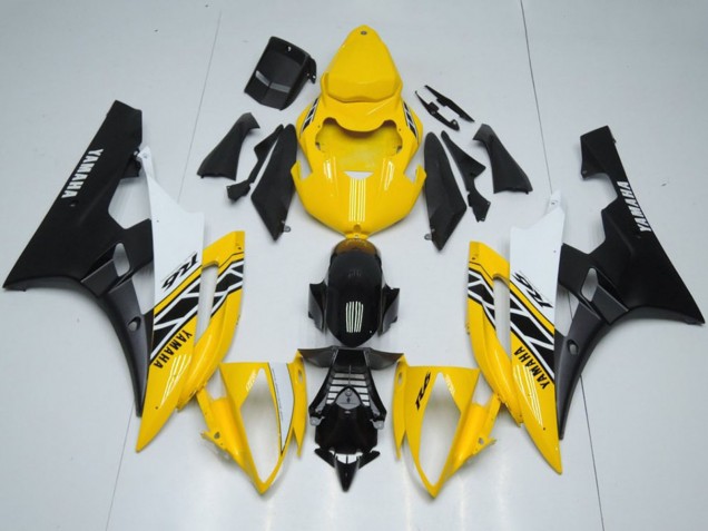 2006-2007 Yellow White Black OEM Style Yamaha YZF R6 Motorcycle Fairings UK