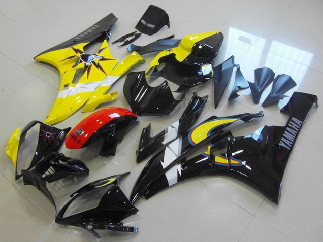 2006-2007 Yellow White Red Glossy Black Yamaha YZF R6 Motorcycle Fairings UK