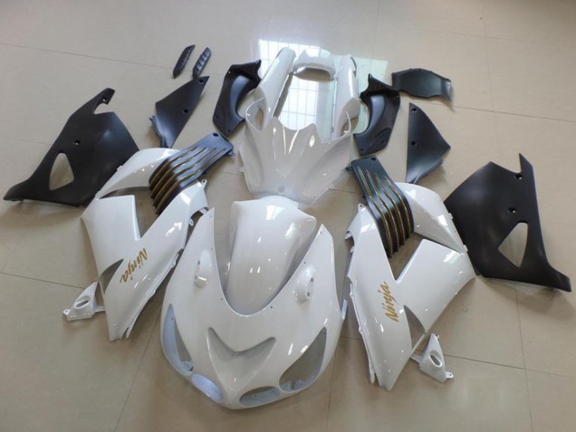 2006-2011 White Matte Black Gold Ninja Kawasaki ZX14R ZZR1400 Motorcycle Fairings UK