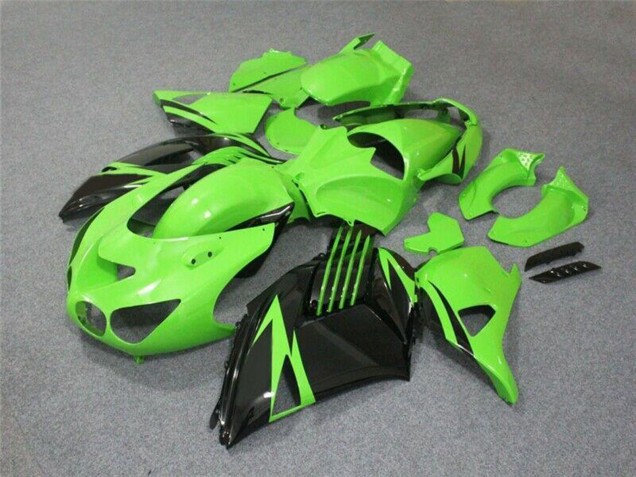 2006-2011 Green Glossy Black Kawasaki ZX14R ZZR1400 Motorcycle Fairing UK