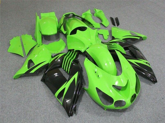 2006-2011 Green Glossy Black Kawasaki ZX14R ZZR1400 Motorcycle Fairing UK