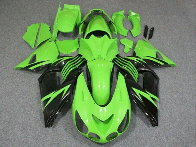 2006-2011 Green Glossy Black Kawasaki ZX14R ZZR1400 Motorcycle Fairing UK