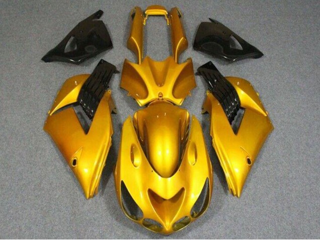 2006-2011 Gold Glossy Black Kawasaki ZX14R ZZR1400 Motorcycle Fairings UK