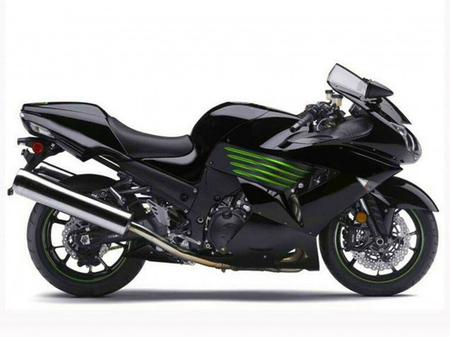 2006-2011 Glossy Black Green Kawasaki ZX14R ZZR1400 Motorcycle Fairings UK