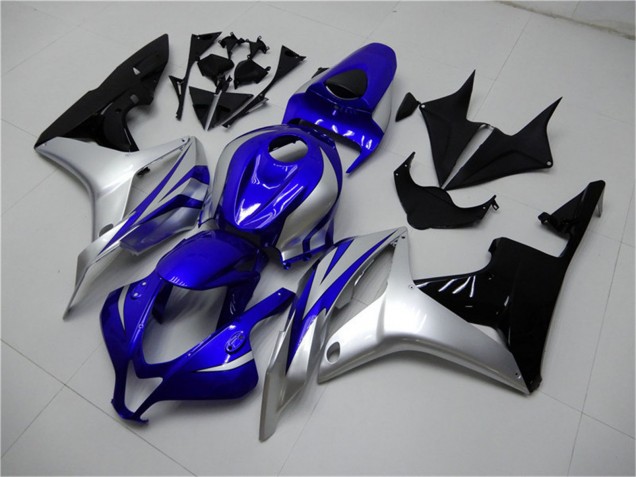 2007-2008 Silver Blue Glossy Black OEM Style Honda CBR600RR Motorcycle Fairings UK