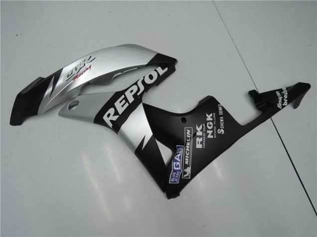 2007-2008 Matte Black Silver Grey Repsol Honda CBR600RR Motorcycle Fairings UK