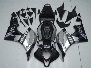 Buy 2007-2008 Matte Black Silver Grey Repsol Honda CBR600RR Motorcycle Fairings UK