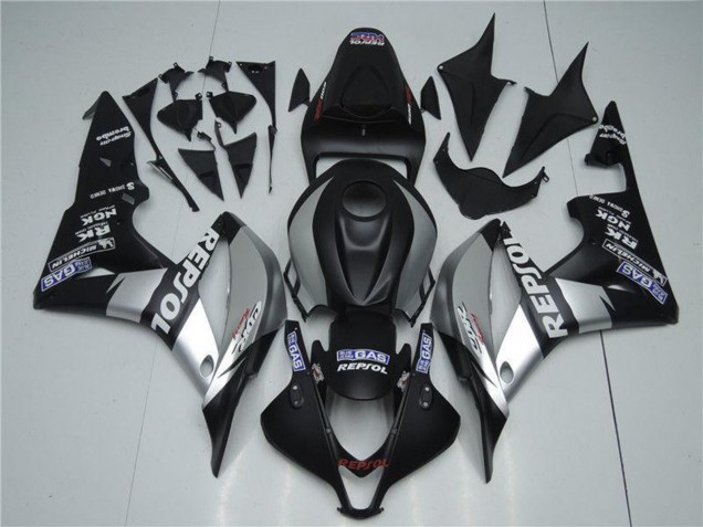 2007-2008 Matte Black Silver Grey Repsol Honda CBR600RR Motorcycle Fairings UK
