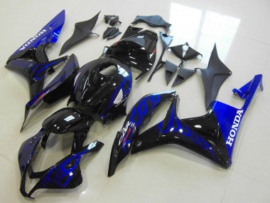 Buy 2007-2008 Glossy Black Blue Flame Honda CBR600RR Motorcycle Fairings UK