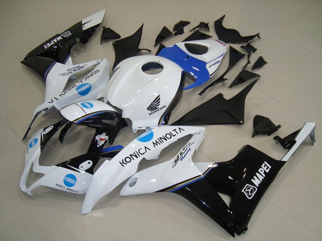 2007-2008 White Blue Glossy Black Konica Minolta Honda CBR600RR Motorcycle Fairings UK