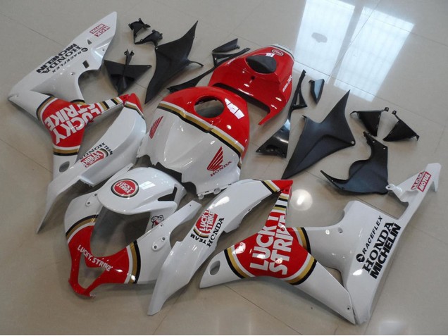 2007-2008 White Red Lucky Strike Honda CBR600RR Motorcycle Fairings UK