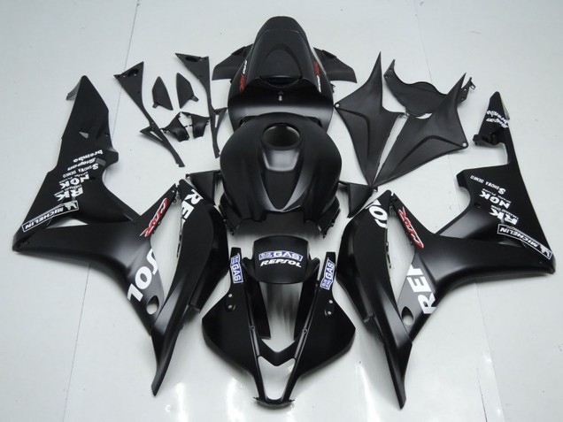 2007-2008 Matte Black White Repsol Honda CBR600RR Motorcycle Fairing Kits UK