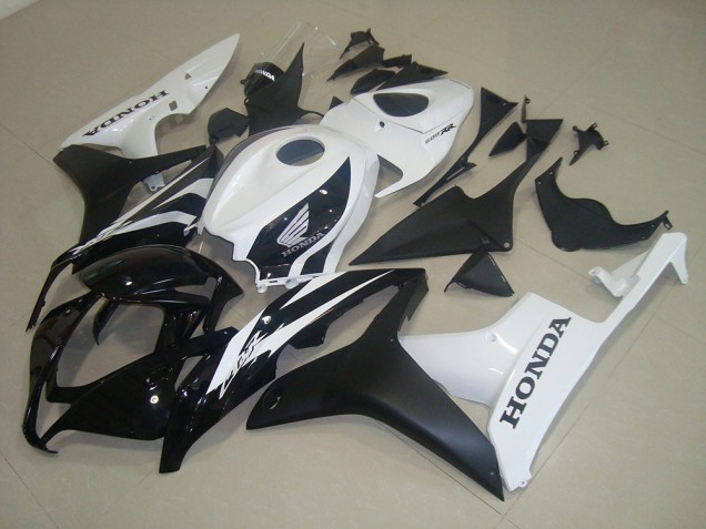 2007-2008 White Glossy Black Matte Black Honda CBR600RR Motorcycle Fairings UK