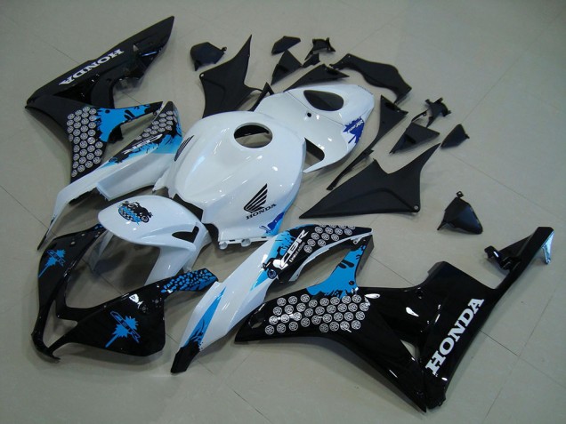 2007-2008 White Blue Glossy Black Honda CBR600RR Motorcycle Fairing Kits UK