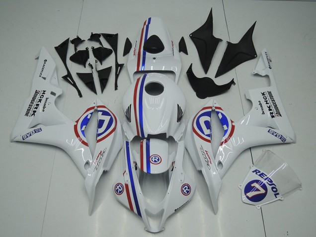 2007-2008 White Red Blue R Honda CBR600RR Motorcycle Fairings UK
