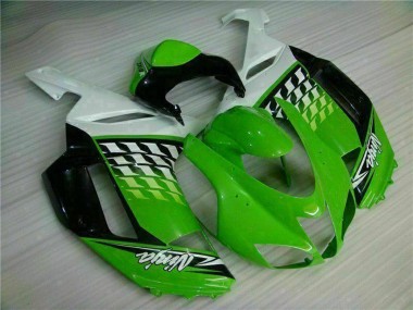 Buy 2007-2008 Green White Ninja Kawasaki ZX6R Motorcycle Fairings UK