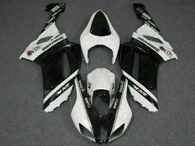 2007-2008 Black White Elf Kawasaki ZX6R Motorcycle Fairings UK